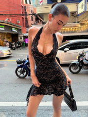 Lace Mini Halter Dress
