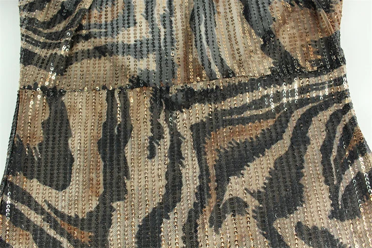 Leopard Deep V Maxi Dress