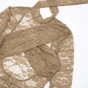 Barely There Lace Jumpsuit - Nude