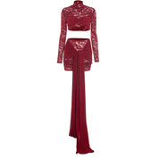 Barely There Lace Panel Skirt Set