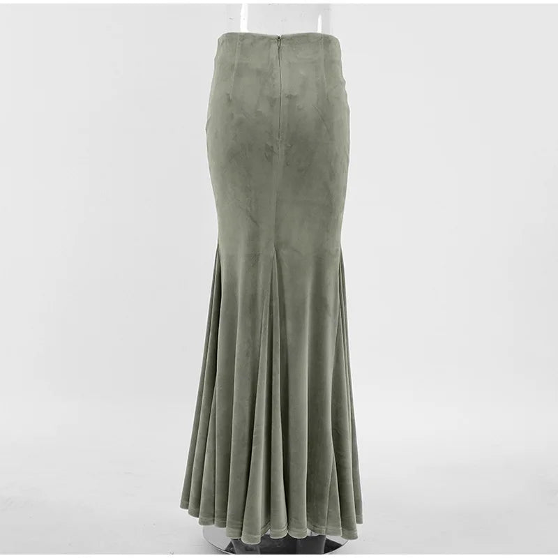 Sage Cascade Maxi Skirt