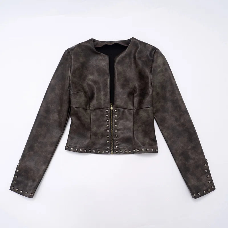 Coco Studded Faux Leather Jacket