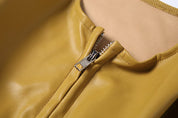 Chartreuse Faux Leather Jacket