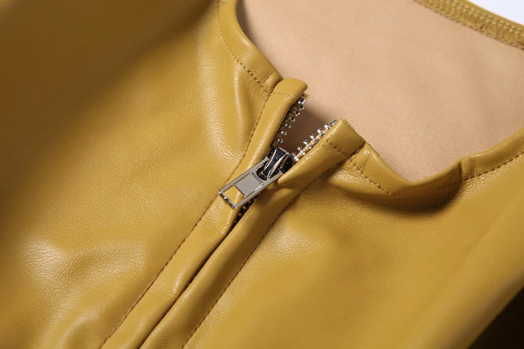 Chartreuse Faux Leather Jacket
