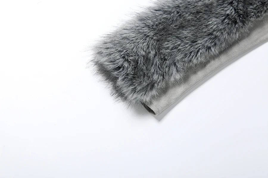Grey Faux Fur Jacket
