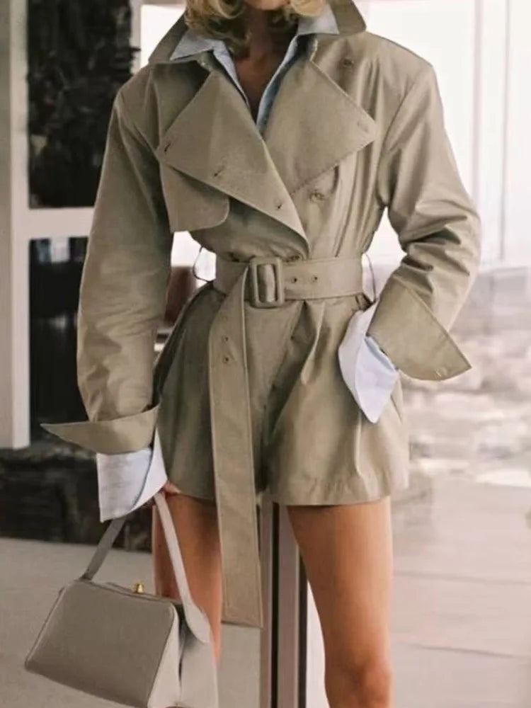 Khaki Trench Coat Playsuit