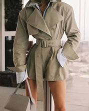 Khaki Trench Coat Romper