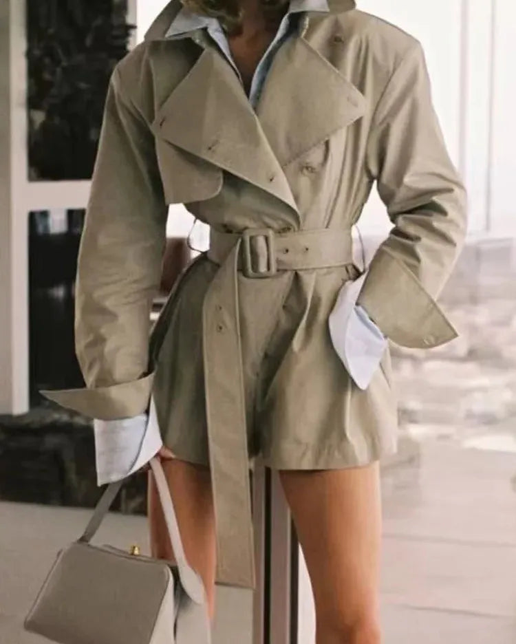 Khaki Trench Coat Romper
