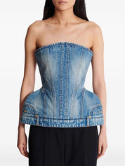 Denim Peplem Top