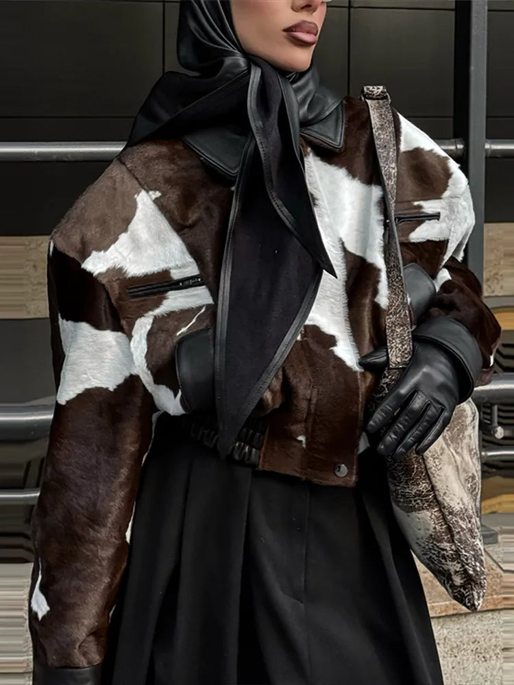 Cropped Cow Hyde Jacket