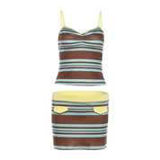 Vintage Striped Skirt Set