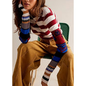 Vintage Striped Knit Sweater.