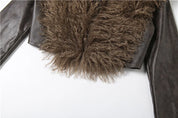 Furry Faux Leather Jacket