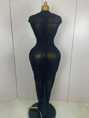 Ruched O Neck Dress