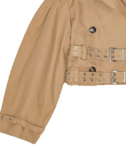 Double Buckle Cropped Trench Coat