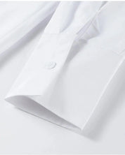 White Collar Lace Up Top