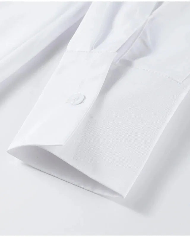 White Collar Lace Up Top