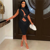 Mesh Patchwork Capri Jumpsuit