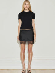 Lace Embroidered Mini Skirt
