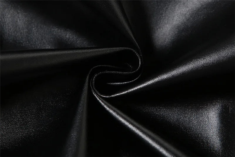 Faux Leather Hooded Jacket