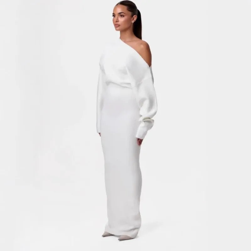 Slouched Off Shoulder Maxi Dress
