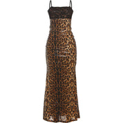 Sequined Leopard Maxi Dress