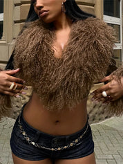 Furry Faux Leather Jacket