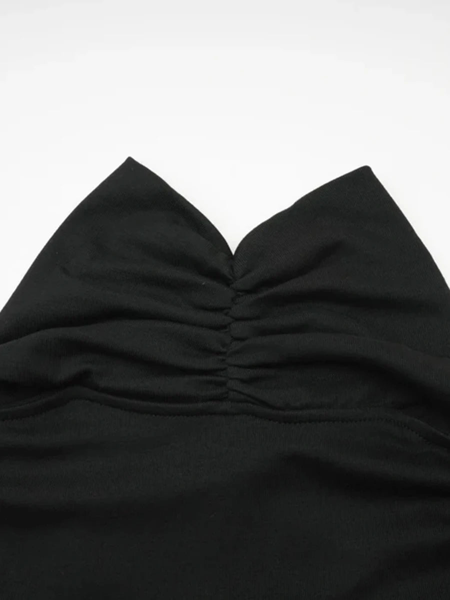 Criss Cross High Neck Knit Top