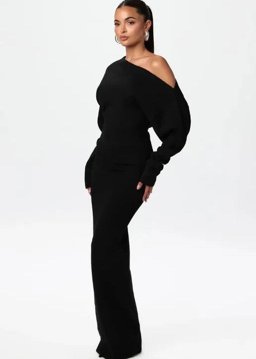 Slouched Off Shoulder Maxi Dress