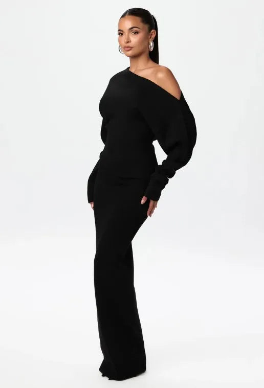 Slouched Off Shoulder Maxi Dress