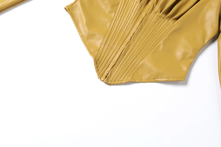 Chartreuse Faux Leather Jacket