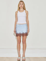 Lace Embroidered Mini Skirt