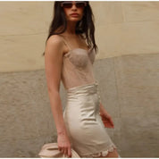 Lace Bandage Mini Skirt