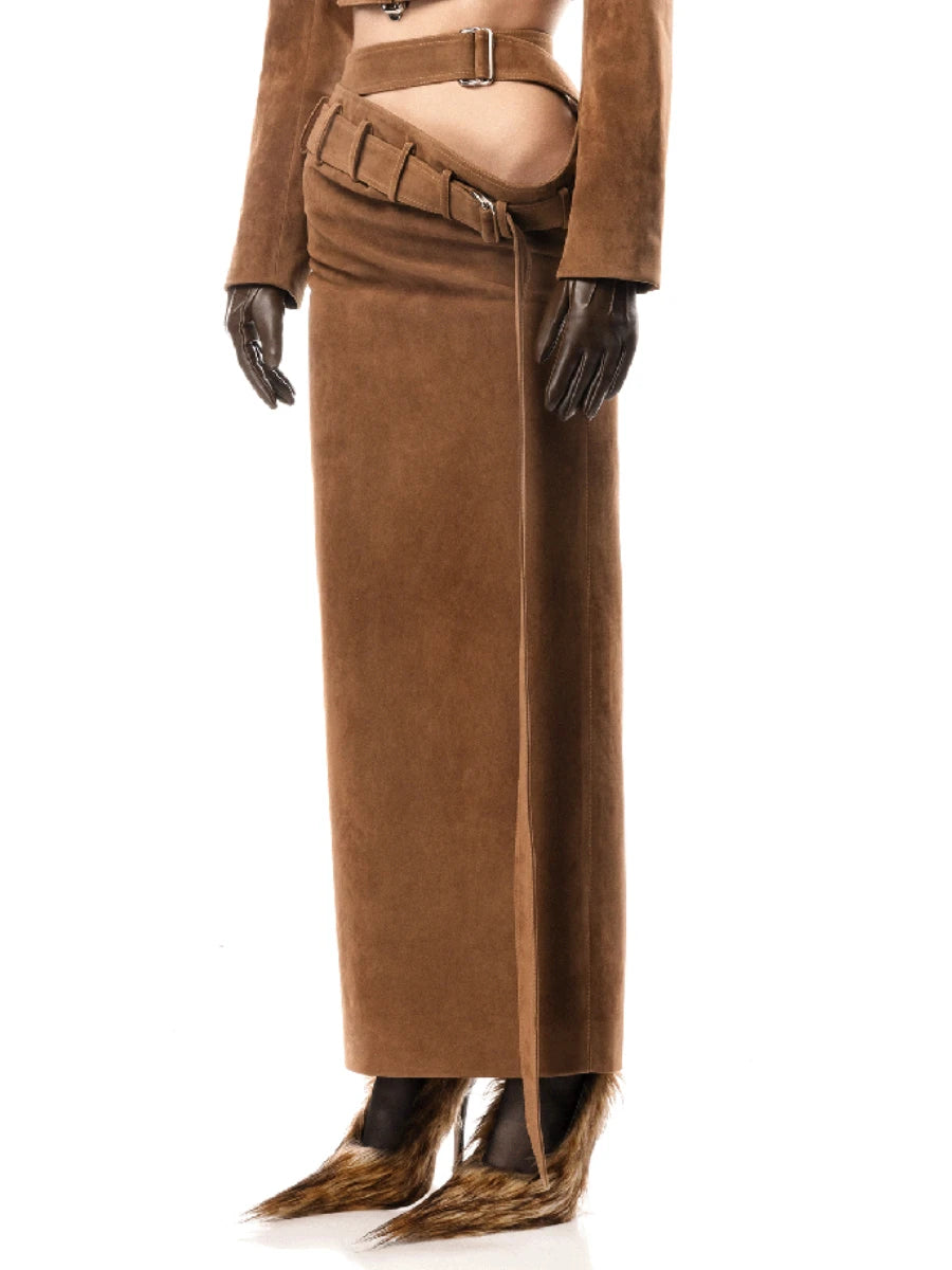 Coco Suede Cut Out Skirt
