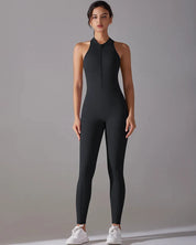 Racerback Zip Up Jumpsuit