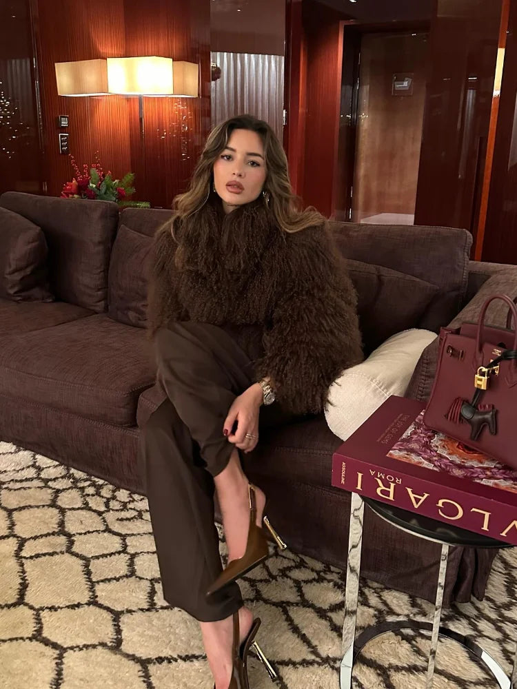 Fluffy Faux Fur Coat