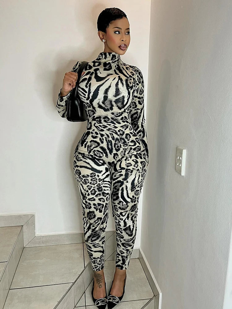 Animal Instinct Leopard  Jumpsuit
