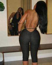 Capri Deep V Halter Jumpsuit