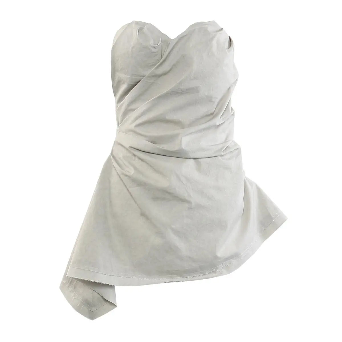 Off White Asymmetric Strapless Top