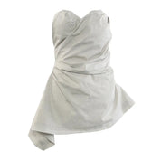 Off White Asymmetric Strapless Top