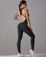 Racerback Zip Up Jumpsuit