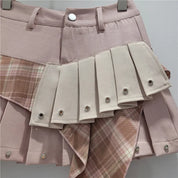 Plad Pleated Skirt
