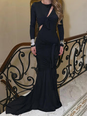 Lace Up Tassels Maxi Dress