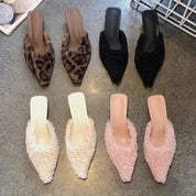 Plush Faux Fur Mules
