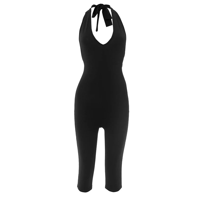 Capri Deep V Halter Jumpsuit