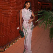 Baby Pink Floral Maxi Dress