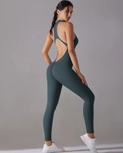 Racerback Zip Up Jumpsuit