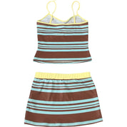 Vintage Striped Skirt Set