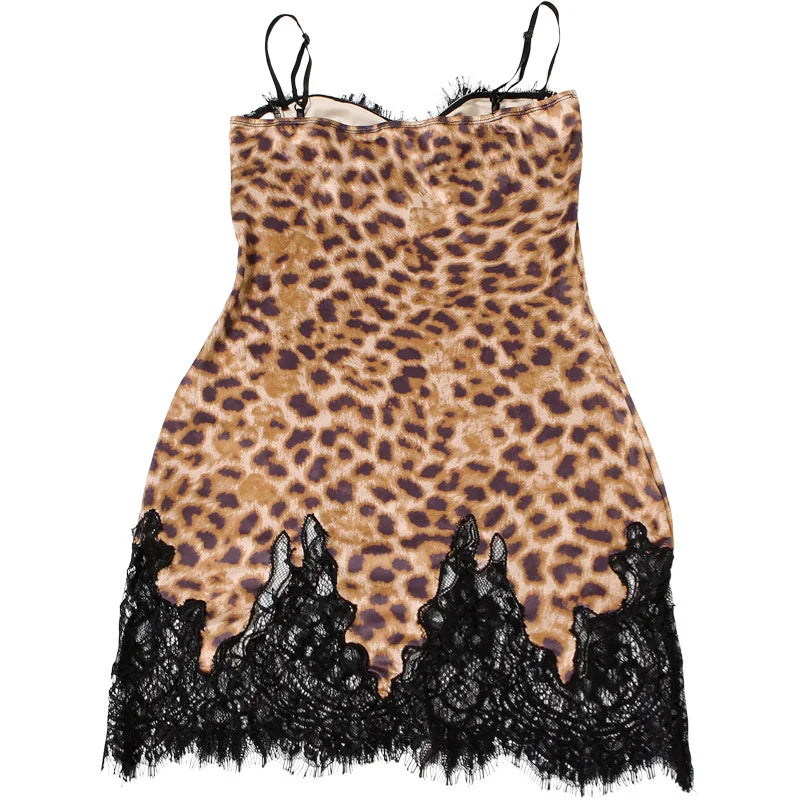 Lace Leopard Mini Dress