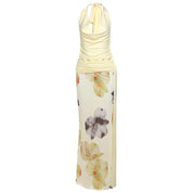 Butter Yellow Floral Skirt Set